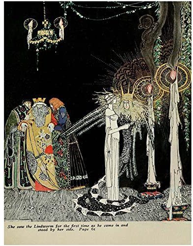 VIRIVI Kay Nielsen Wandkunst, abstraktes Kunstwerk, moderne Dekorationen, hochwertige Leinwand, fertig zum Aufhängen, 35 x 45 cm, ungerahmt