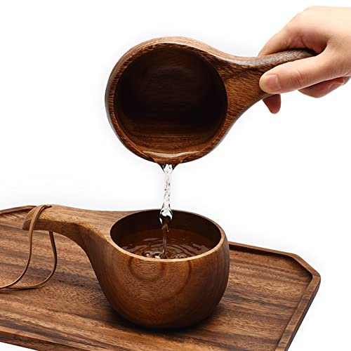 Labstandard Gobelets à lait, 210 ml, Finlande, Kuksa, tasses à café en bois portables faites à la main avec poignée pour petit déjeuner, boisson, cuisine, boissons, lait pour adultes, cadeau en bois