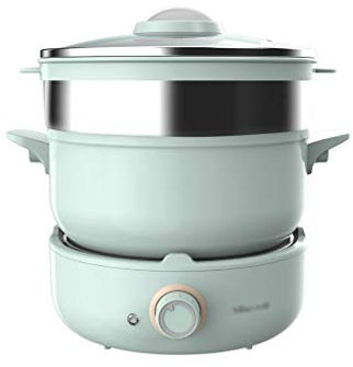 OQHAIR Olla Caliente eléctrica Vaporera multifunción Olla eléctrica Dormitorio Olla para Estudiantes Cocina eléctrica Split Hogar Pequeño Wok eléctrico (Size : 242mmx212mmx65mm) (242mmx2