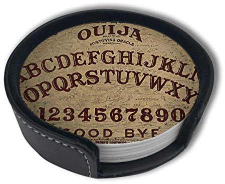 Ouija-Brett-Getränkeuntersetzer mit Halter, geeignet für Verschiedene Tassen, 6er-Set