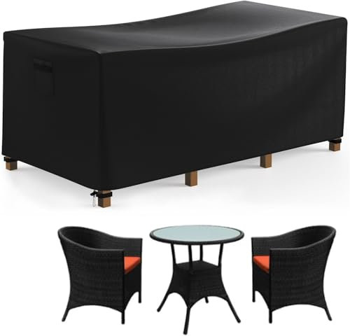 Armorget Garden Furniture Covers 125x63x74 cm, 600D Heavy Duty, Garden Furniture Covers Waterproof , Tear-resistant, Windproof, Anti-UV, Outdoor Table Cover with Air Vent, Buckles, Drawstring