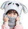 MK MATT KEELY Bonnet Enfant Garcon Fille 3 in 1 Ensemble Bonnet Snood Cache Cou Cache Oreille,Lapin-Gris,5-8 Ans