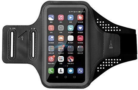 Luckywaqng Handy-Tasche Laufhülle für Handy Laufband Arm Sporthalter Sporttasche Turnbeutel Rucksack Wasserdicht (Black, One Size)