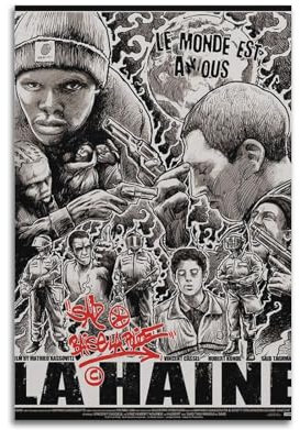 suumyo Filmposter La Haine, Raumdekoration, ästhetisches Poster, künstlerisches Poster für Schlafzimmer, Wohnzimmer, Wände, 40 x 60 cm, ungerahmter Stil