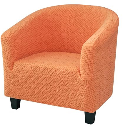 Morbuy Sesselbezug Stretch, Sessel Überzug Universal Sesselhussen Waschbar Schicker Jacquard Sesselüberzug Hussen Cocktailsessel Clubsessel Überzug Weich, Elastisch (Orange)