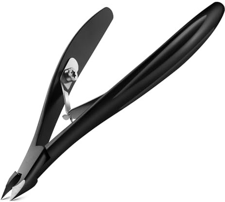 FVION Pince à Cuticule Professionnelle 4mm, Coupe Cuticule Ongle pour des Soins des Cuticule Ongles de Précision, Pince Cuticule Ongle en Acier Inoxydable Ciseaux Cuticules - Noir