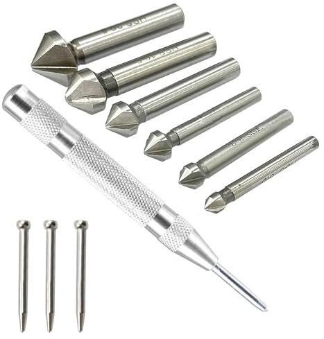 BRIOTA 6er Set Kegelsenker HSS Senker für Metall und Holz, Entgratsenker Bohrer Set, Senkbohrer für Schraubenlöcher, passend für Bohrmaschine & Akkuschrauber