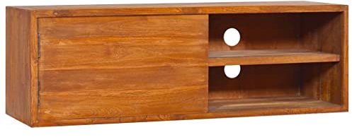 LIANGDONFC Fernseher Schrank、tv lowboardWand-TV-Schrank 90x30x30 cm Teak MassivholzGeeignet für Vorhangfassaden, Wohnräume und Büros
