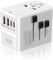 Aigostar Universal Travel Adapter, 45W GaN Charger Travel Plug Adapter worldwide with 2USB-C PD &2USB-A QC International Adapter 2 Pin 3 Pin, UK to European Plug for EU USA Australia Thailand Japan