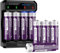 Rechargeable AA Lithium Batteries with Battery Charger, 3500mWh Large Capacity 8-Pack with Voice Intelligent Charger, 1.5V Constant Output 2-Hour Rapid Charging, 1500+ Cycle Charging
