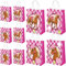 Nezyo 10 Stück Pferde Geschenktüten mit Namensanhänger Geschenktaschen Pferde Geburtstag Papier Tüten Mitgebseltüten 21 x 15 x 8 cm für Mottoparty(Rosa Kariert)