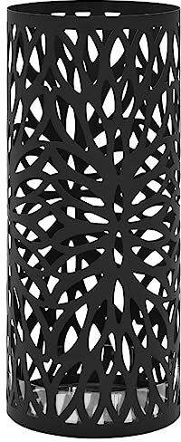 QWBDNMQP Home & Garden - Umbrella Stand Leaves Steel Black