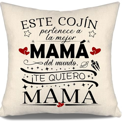 Aosumin Kissen für die beste Mama der Welt – Kissenbezug Geschenk von Tochter Sohn zum Geburtstag und Muttertag (Mama-a)