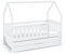 VENASI MÖBEL Etagenbett Kinderbett mit Matratze und Schublade 160 x 80 cm Ausziehbett in Dachform Holzbett Rausfallschutz Sonic (Weiß)