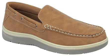Charles Southwell Men's Wide Fit Faux Leather Touch & Close Slip On Or Lace Up Casual Lightweight Comfort Boat Deck Shoes