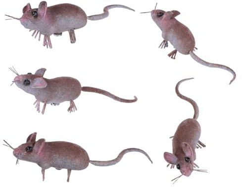 TOYANDONA 5pcs Mini Simulated Mouse Figurines for Garden Decor Realistic -landscape Ornaments Cute Animal Models for Educational Play and Pranks