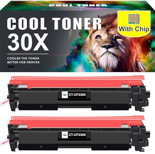 30X 2er-Pack Kompatibel Tonerkartusche für HP 30X CF230X Toner 30A CF230A für Drucker Laserjet Pro MFP M227fdw M203dw M203dn M203d M227fdn M227sdn M227d M227 M203 Schwarz