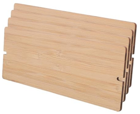 Housoutil 4pcs Bamboo Material Signboard DIY Blanks Signs Plates Office Business Door Signs DIY Parking Blank Supply Bamboo Hotel Parking Plate