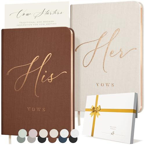 Livres de vœux pour elle et lui – Livres de vœux de mariage en lin parfaits comme cadeaux de mariée et de marié, idées de liste de mariage – Cadeaux pour elle et lui – Essentiels et accessoires de