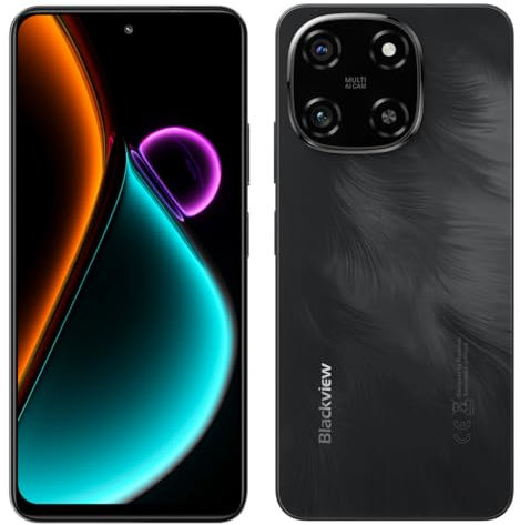 Blackview Color 6 AI Smartphone, 24GB+256GB, Fotocamera 50MP+13MP, 6,67 HD+, 3 Slot per Schede, Telefono Cellulare Android 15, Ricarica Rapida 18W, Altoparlante Smart-K Box, Doke AI App, GPS Nero