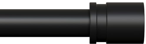 PeSenp Black Curtain Pole 90-314 cm,Extendable Curtain Poles for Eyelet Curtains,25mm Adjustable Long Curtain Rod with Brackets – Internal Screw Connector for Heavy Drapes, Seamless & Sturdy Design