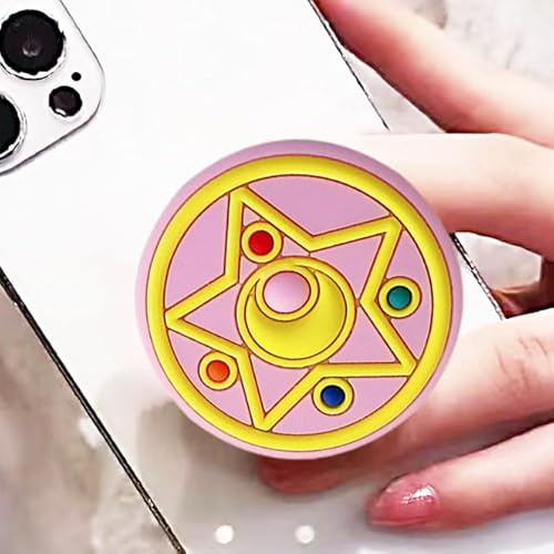 Cute Moon and Star Phone Grip - Kawaii Anime Phone Grip Stand & Holder for Kindle, iPhone 17 16 15 14 13 Pro Max, iPad, Tablet