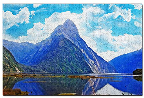 Neuseeland-Puzzle, 1000 Teile, Milford Sound, Te Anau, Puzzlespiel, Kunstwerk, Reisesouvenir, 26 x 38 cm