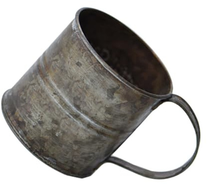 DOITOOL Rustikaler Retro Blumeneimer aus Metall Kleiner Gartenblumenbehälter mit Henkel Dekorativer Pflanzkübel für Tisch und Gartendeko 6.89X4.53X4.53In Kleiner GartenblumenbehäLter Mit Henkel