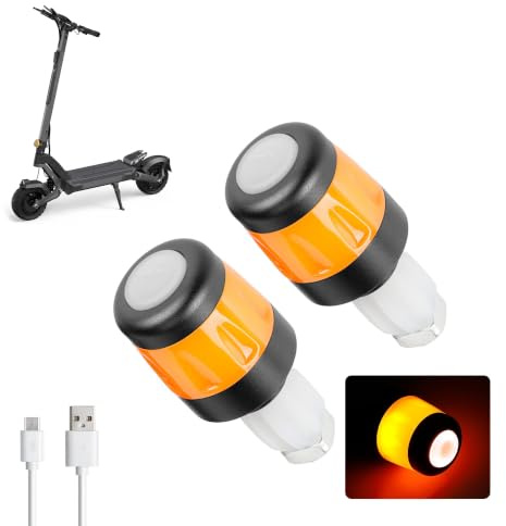 Scooter Blinker, Lenkerleuchte Scooter Blinklicht Griff Licht Roller mit Licht Lenkerleuchte mit drahtloser Ladefernbedienung für Xiaomi M365 Pro1 Pro2 is Ninebot Max G30 G30D Scooter Handle Grip
