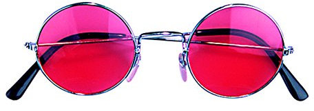 W WIDMANN MILANO Party Fashion - Brille 60er Jahre, mit farbigen Gläsern, Hippiebrille, Schlagerstar, Karneval