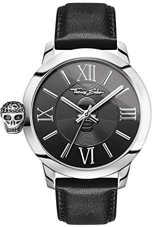 THOMAS SABO Herren Analog Quarz Uhr mit Leder Armband WA0297-218-203-46 mm