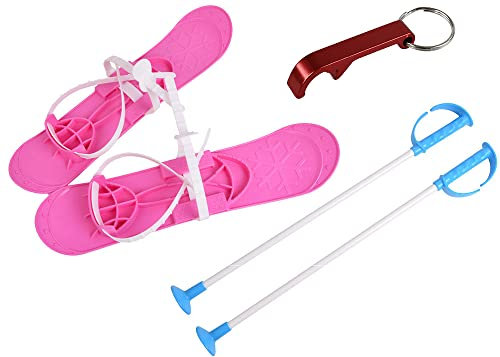 Marmat SKI Skier Kinder BINDUNG + Stöcken Kinder-SKI Langlauf 5 Farben 40 cm (Rosa)
