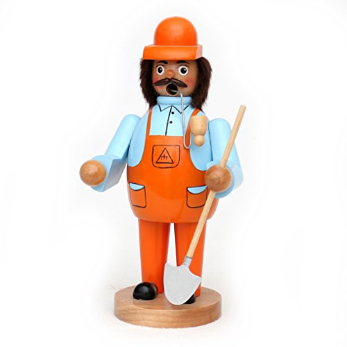 Wichtelstube-Kollektion Räuchermännchen Bauarbeiter Holz 20 cm Räucherfigur