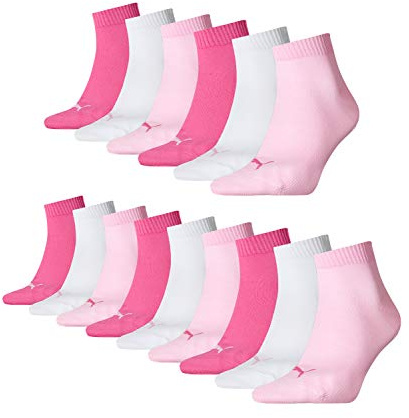 15 pair Puma Sneaker Quarter Socks Unisex Mens & Ladies, color:422 - pink lady, Socken & Strümpfe:39-42