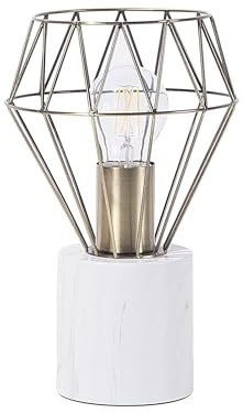 Stilvolle, kleine Tischlampe aus goldfarbenem Metall messing Mooni