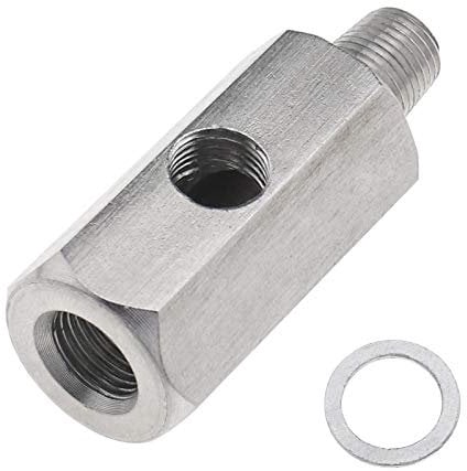 Be In Your Mind 1/8 NPT Tee Connector Adapter, DIY Connecting Turbo Oil Line Pressure Sendor- Stainless Steel
