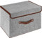 OWill Foldable Storage Boxes with Lids, Fabric Storage Cubes with Handles, for Home, Office, 25 X 19 X 16 cm(1pcs, grey)