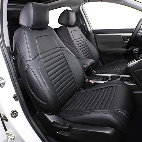 Easeadd Leder Custom Autositzbezüge passend für Honda CRV Sitzbezüge Zubehör 2013 2014 2015 2016 2017 Alle Varianten - Schwarz