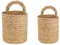 Eidoct Lot de 2 paniers muraux en jacinthe d'eau en osier tissé à suspendre, naturel, lot de 2 (un grand, un petit)