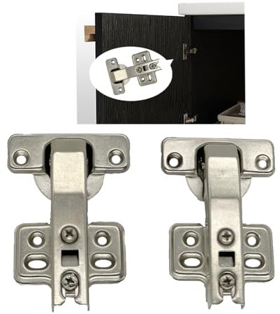 KAFENDA 2 Stück Eckschrankscharniere 180 Grad Öffnungswinkel, 90 Grad Schließwinkel, Soft-Close, 4 Löcher, Modern, Legierter Stahl, Plattiert, Türhalterung