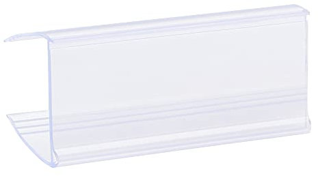 sourcing map 25 Stück Etikettenhalter 60x28mm Clip auf Regal Durchsichtigen Kunststoff Blau für Drahtregale