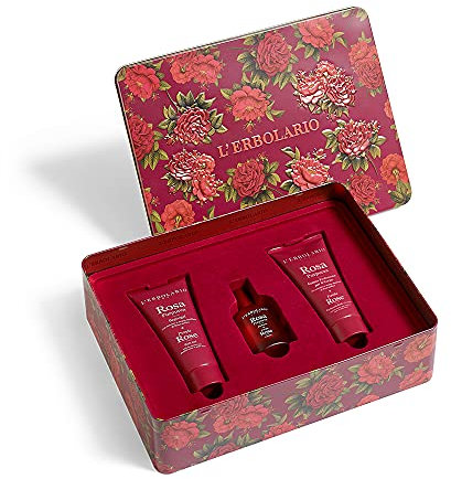 L'Erbolario ROSA PURPUREA Segreti di Bellezza TRIO Edizione Limitata Profumo 50 ml, Bagnogel 100 ml e Crema Profumata per il Corpo 100 ml