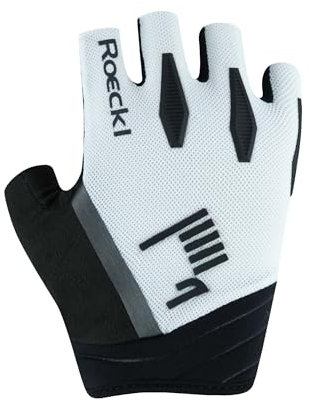 Roeckl Sports Fahrradhandschuh ISERA, Unisex High Performance Fingerhandschuh, Weiß 7.5