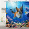 LIGHTINHOME Lustiger Taucher Hund Duschvorhang 152x183 cm (BxH), Corgi Schwimmen Unterwasser, Meereswal, Hai, Ozean, Tier, Baby, Pirat, Kind, Cartoon, Badezimmer, Heimdekor-Set mit Haken