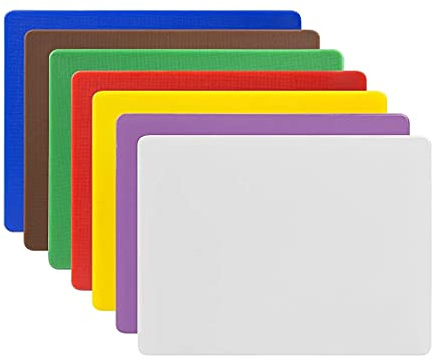 Hygiplas Low Density Chopping Board Set Small (30.5 x 23 x 1.2cm) Pack of 7