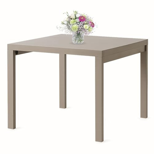Mar.c.a. Design - Tavolo da Pranzo Allungabile Rettangolare 90x90x76 cm - Allungabile Fino a 180 Cm in Legno - Tortora - Made in Italy