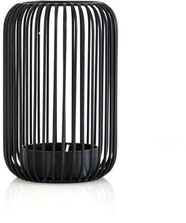 Teelichthalter Schwarz Deko - Stabkerzenhalter schwarz - Kerzenständer Deko - Dekoration Wohnzimmer Modern - Galeara design - (Schwarz)