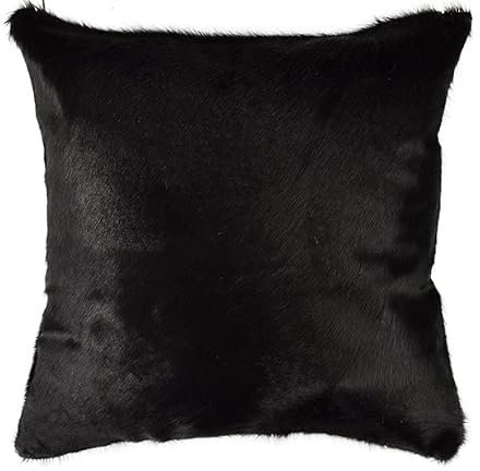 Kuhfelle Online & Nomad KUHFELL Kissen HÜLLE Kissenbezug 50 x 50 cm Schwarz BEIDE Seiten AUS ECHTEM KUHFELL