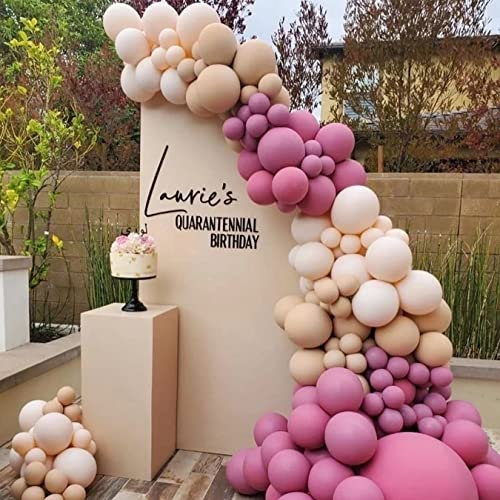 MAOYUTOU 114 Retro Rosa Luftballon Beige Luftballon Girlande Aprikose Pfirsichfarben Ballongirlande Ballons Deko für Babyparty,Mädchen Geburtstag,Verlobung,Hochzeit,Boho Party Dekoration