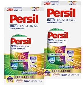 Persil Color Kraft-Gel 260 WL (2 x 130 Waschladungen), Flüssigwaschmittel mit Tiefenrein Technologie, Colorwaschmittel für reine Wäsche und hygienische Frische für die Maschine, wirksam ab 20 °C